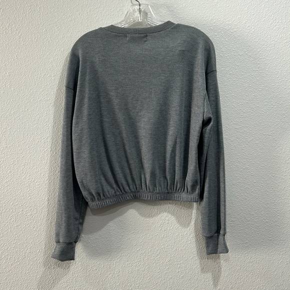 Cut & Paste Knit Crew Neck Oversized Cropped Longe Sleeve Sweater SZ Medium NWT - Picture 3 of 9